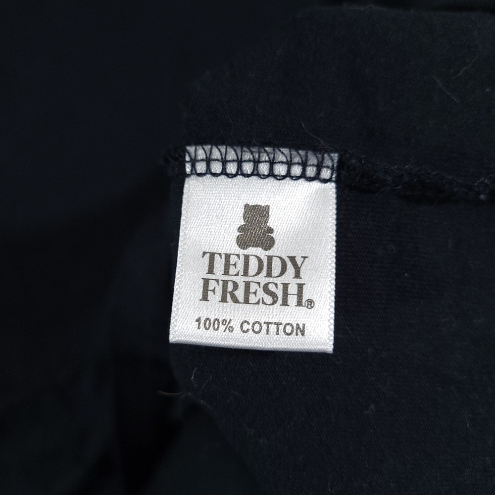 Teddy Fresh Men's 100% Cotton T-Shirt Black Size 3XL Graphic Tee Crew Neck - Picture 5 of 7